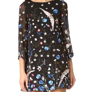 Alice + Olivia embroidered flare sleeve dress